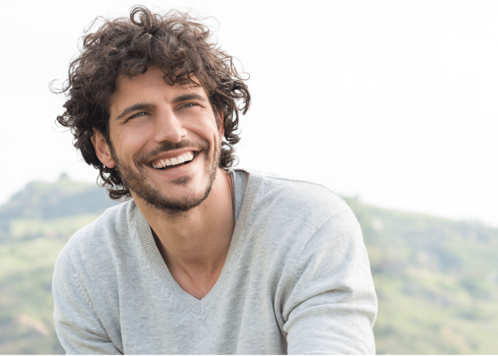 Smiling man outdoors